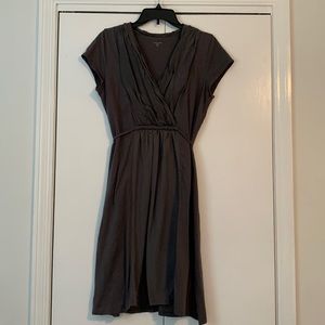 Silk and organic cotton Garnet Hill dress, M, grey